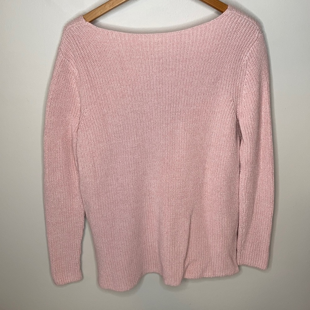 Gap Pink V Neck Sweater Large - Picture 4 of 4